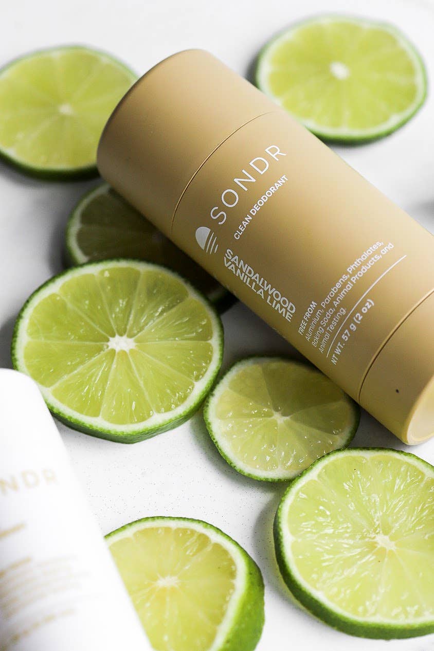 SONDR Sandalwood Vanilla Lime natural deodorant stick