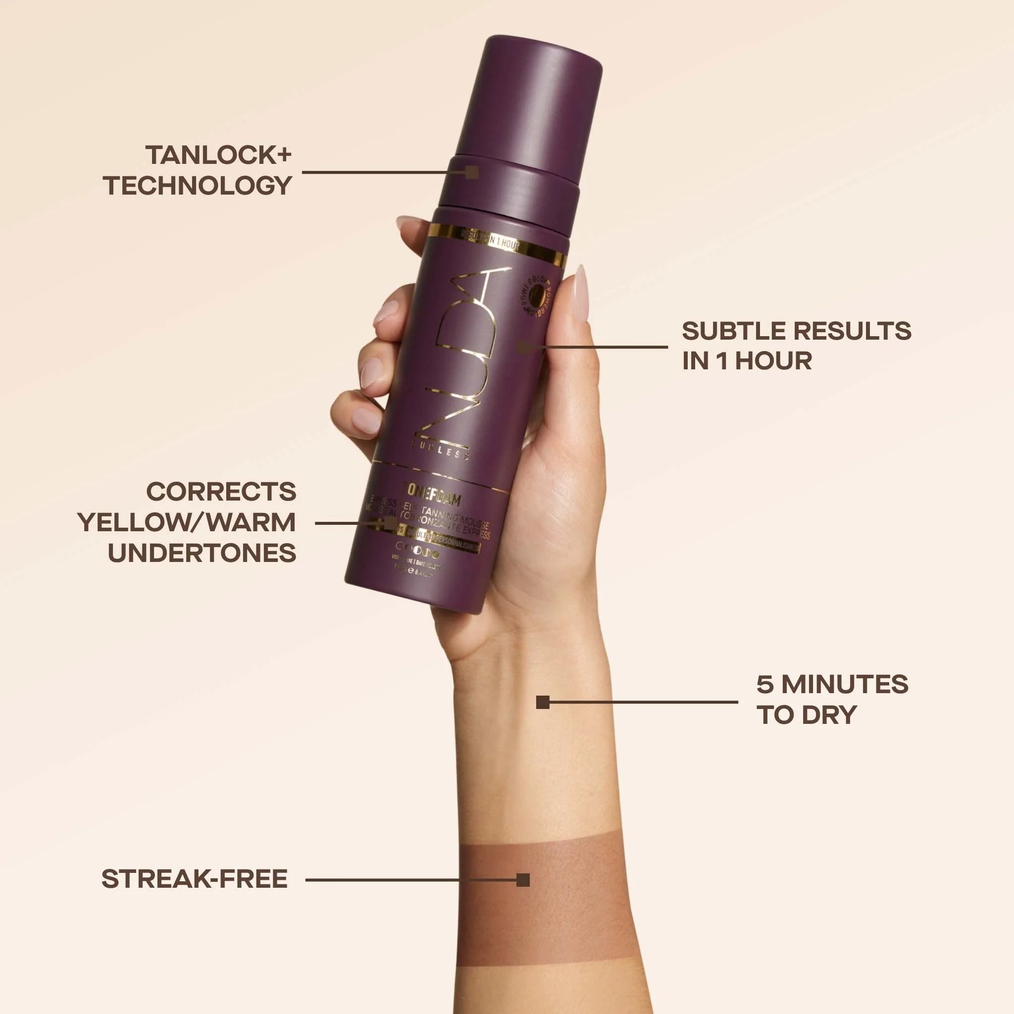 TONEFOAM VIOLET | Colour-Correcting Self Tan Mousse